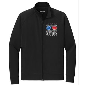 All American Stud Boy Country 4th Of July Usa Stretch Full-Zip Cadet Jacket