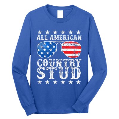 All American Stud Boy Country 4th Of July Usa Long Sleeve Shirt