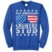 All American Stud Boy Country 4th Of July Usa Tall Sweatshirt