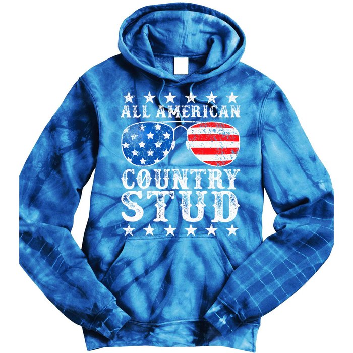 All American Stud Boy Country 4th Of July Usa Tie Dye Hoodie