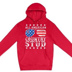 All American Stud Boy Country 4th Of July Usa Premium Pullover Hoodie