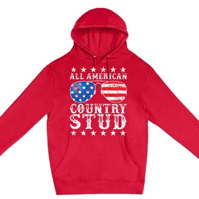 All American Stud Boy Country 4th Of July Usa Premium Pullover Hoodie