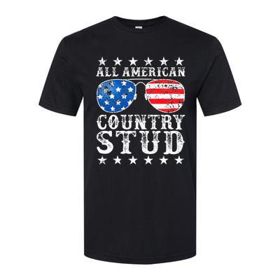 All American Stud Boy Country 4th Of July Usa Softstyle CVC T-Shirt