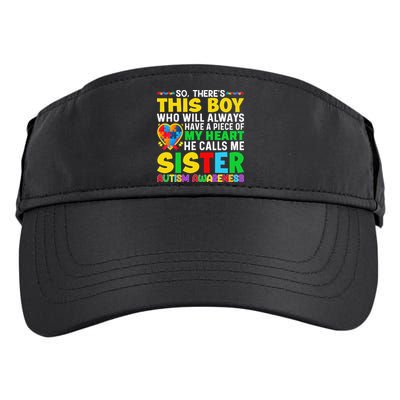 Autism Awareness Support Autistic Brother By Sister Adult Drive Performance Visor