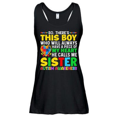 Autism Awareness Support Autistic Brother By Sister Ladies Essential Flowy Tank