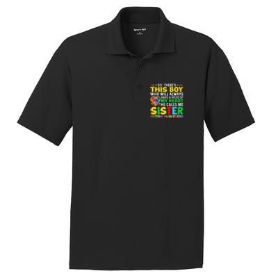 Autism Awareness Support Autistic Brother By Sister PosiCharge RacerMesh Polo