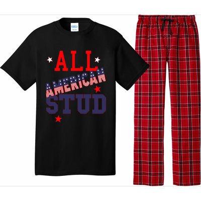 All American Stud Funny Stars Stripes Cool Independence Usa Funny Gift Pajama Set