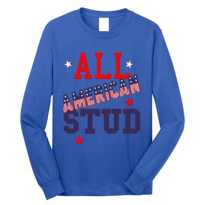 All American Stud Funny Stars Stripes Cool Independence Usa Funny Gift Long Sleeve Shirt