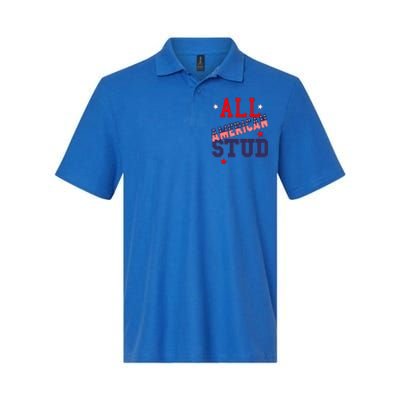 All American Stud Funny Stars Stripes Cool Independence Usa Funny Gift Softstyle Adult Sport Polo