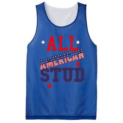 All American Stud Funny Stars Stripes Cool Independence Usa Funny Gift Mesh Reversible Basketball Jersey Tank