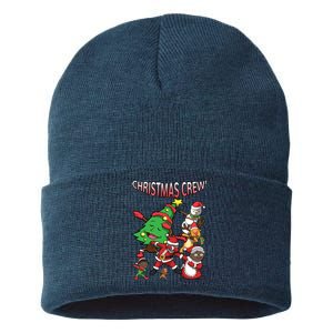 African American Santa Claus Black Christmas Crew Dabbing Sustainable Knit Beanie