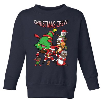 African American Santa Claus Black Christmas Crew Dabbing Toddler Sweatshirt