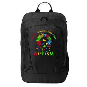 Autism Awareness Sunflower Puzzle Accept Understand Love City Backpack