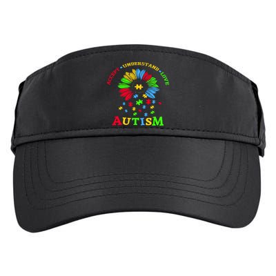 Autism Awareness Sunflower Puzzle Accept Understand Love Adult Drive Performance Visor