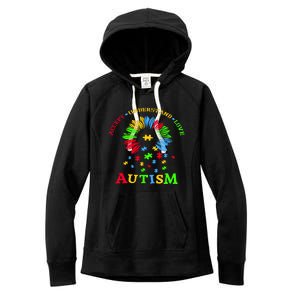 Autism Awareness Sunflower Puzzle Accept Understand Love Women's Fleece Hoodie