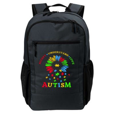 Autism Awareness Sunflower Puzzle Accept Understand Love Daily Commute Backpack