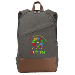 Autism Awareness Sunflower Puzzle Accept Understand Love Cotton Canvas Backpack