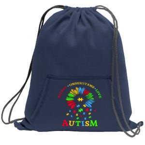 Autism Awareness Sunflower Puzzle Accept Understand Love Sweatshirt Cinch Pack Bag