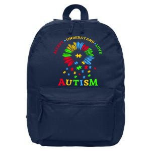 Autism Awareness Sunflower Puzzle Accept Understand Love 16 in Basic Backpack