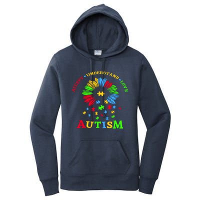 Autism Awareness Sunflower Puzzle Accept Understand Love Women's Pullover Hoodie