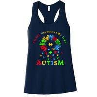 Autism Awareness Sunflower Puzzle Accept Understand Love Women's Racerback Tank