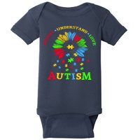 Autism Awareness Sunflower Puzzle Accept Understand Love Baby Bodysuit