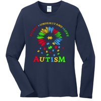 Autism Awareness Sunflower Puzzle Accept Understand Love Ladies Long Sleeve Shirt