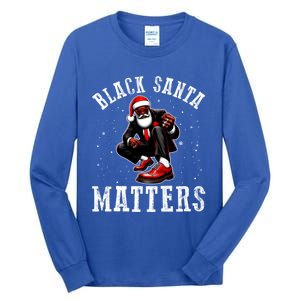 African American Santa Claus Christmas Pajama And Meaningful Gift Tall Long Sleeve T-Shirt