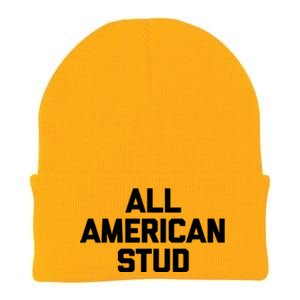 All American Stud Gift Funny Saying Sarcastic Cool Guys Cute Gift Knit Cap Winter Beanie