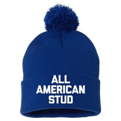 All American Stud Gift Funny Saying Sarcastic Cool Guys Cute Gift Pom Pom 12in Knit Beanie