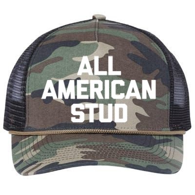 All American Stud Gift Funny Saying Sarcastic Cool Guys Cute Gift Retro Rope Trucker Hat Cap