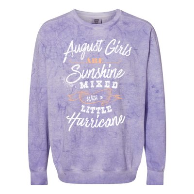 August Are Sunshine Virgo Leo Birthday Birth Month Gift Colorblast Crewneck Sweatshirt