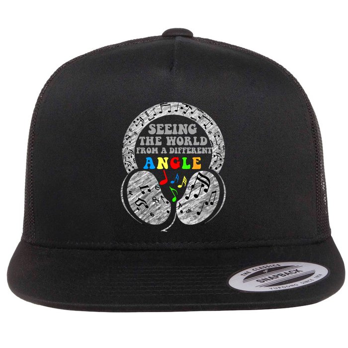 Autism Awareness Seeing The World From A Different Angle Gift Flat Bill Trucker Hat