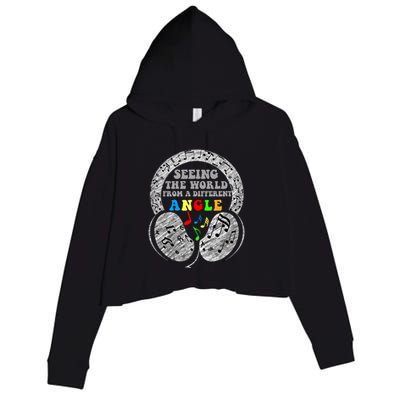 Autism Awareness Seeing The World From A Different Angle Gift Crop Fleece Hoodie