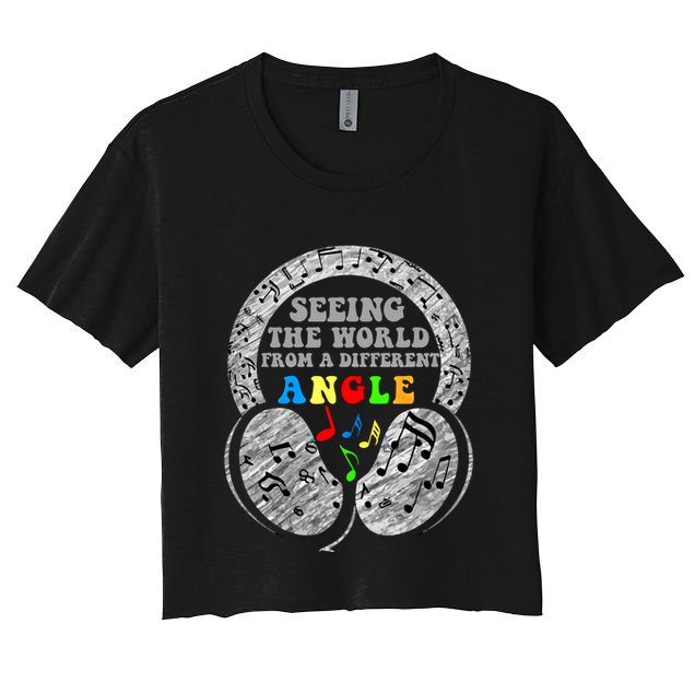 Autism Awareness Seeing The World From A Different Angle Gift Crop Top