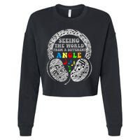 Autism Awareness Seeing The World From A Different Angle Gift Cropped Pullover Crew