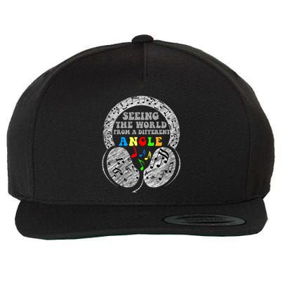 Autism Awareness Seeing The World From A Different Angle Gift Wool Snapback Cap