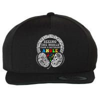 Autism Awareness Seeing The World From A Different Angle Gift Wool Snapback Cap