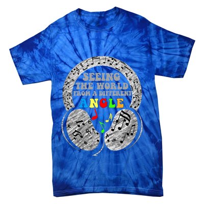 Autism Awareness Seeing The World From A Different Angle Gift Tie-Dye T-Shirt