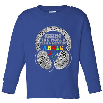 Autism Awareness Seeing The World From A Different Angle Gift Toddler Long Sleeve Shirt
