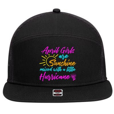 April Are Sunshine Birthday Birth Month 7 Panel Mesh Trucker Snapback Hat