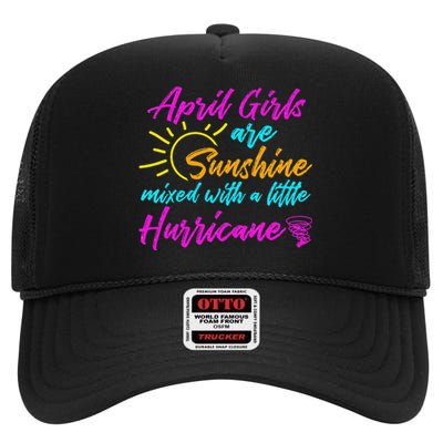 April Are Sunshine Birthday Birth Month High Crown Mesh Back Trucker Hat