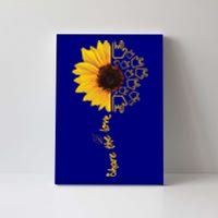 Asl American Sign Language Sunflower Share The Love Funny Gift Canvas