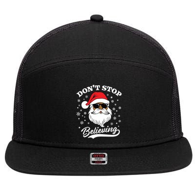 African American Santa DonT Stop Believing Black Christmas Gift 7 Panel Mesh Trucker Snapback Hat