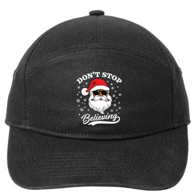 African American Santa DonT Stop Believing Black Christmas Gift 7-Panel Snapback Hat