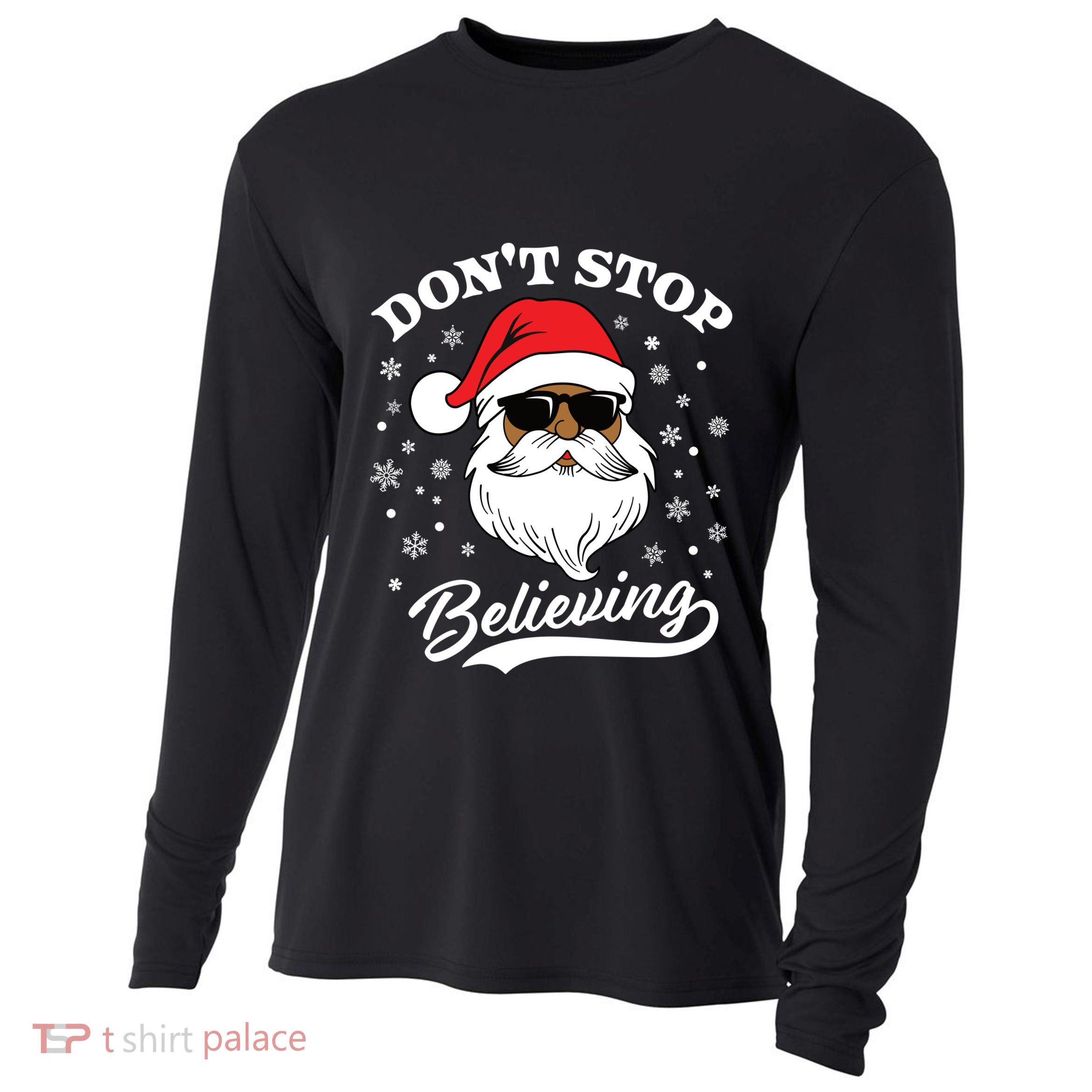 African American Santa DonT Stop Believing Black Christmas Gift Cooling Performance Long Sleeve Crew