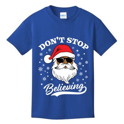 African American Santa DonT Stop Believing Black Christmas Gift Kids T-Shirt