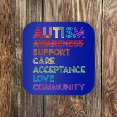 Autism Awareness Support Care Acceptance Ally  wo Gift Coaster