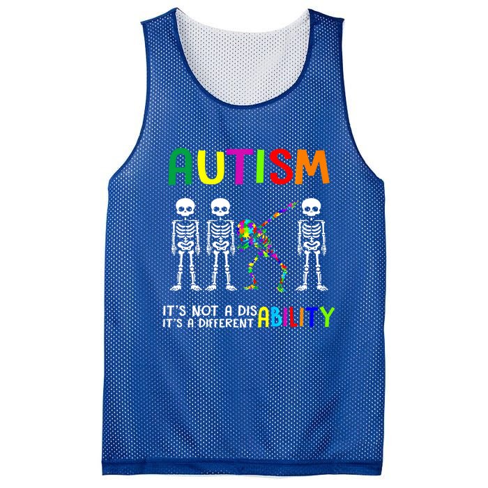 Autism Awareness Skeleton Different Ability Gift Gift Mesh Reversible Basketball Jersey Tank