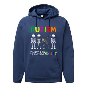 Autism Awareness Skeleton Different Ability Gift Gift Performance Fleece Hoodie